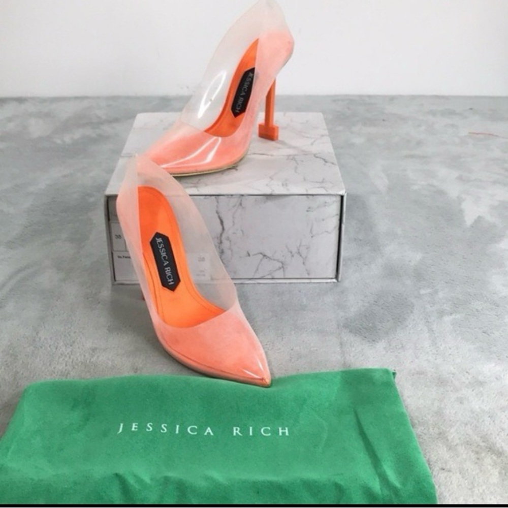 Jessica Pointed Toe Coral-Peach Stiletto Pumps